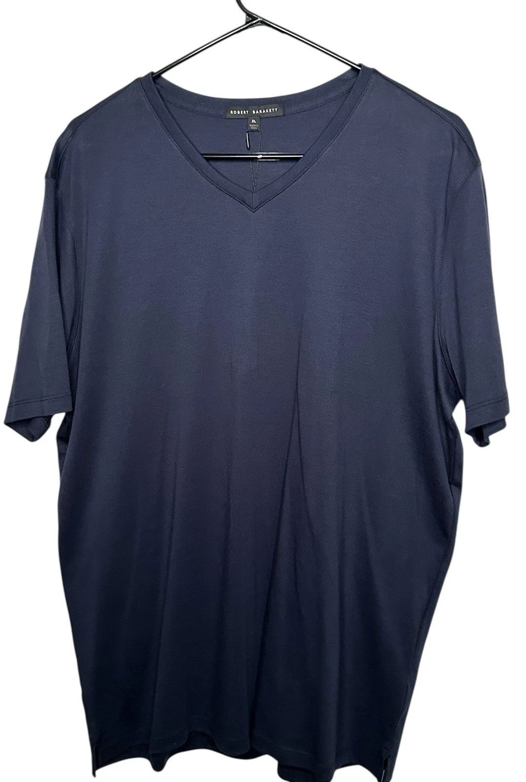 NWT Robert Barakett V-Neck T Shirt Mens XL Blue Night Pima Cotton US MSRP $69.50