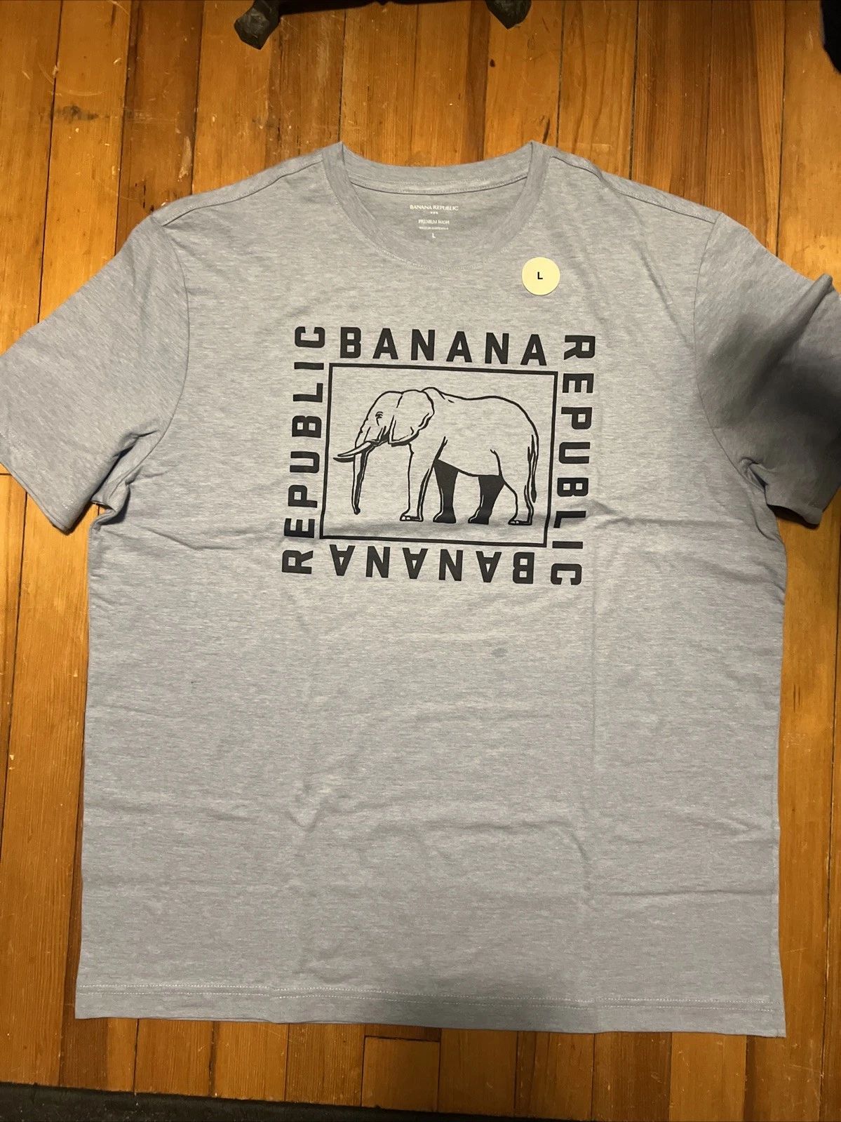 Mens BANANA REPUBLIC 🐘ELEPHANT LOGO Graphic Tee PREMIUM WASH T-Shirt LARGE 🐘