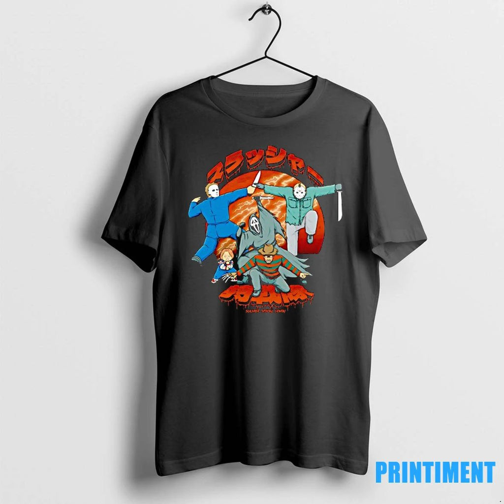 Slasher Force Michael Myers Jason Voorhees Ghostface Freddy Krueger And Chucky Halloween Tshirts Sweater