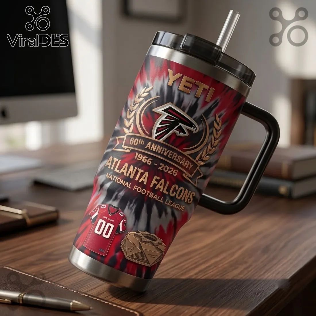Atlanta Falcons 60th Anniversary YETI Tumbler 40oz