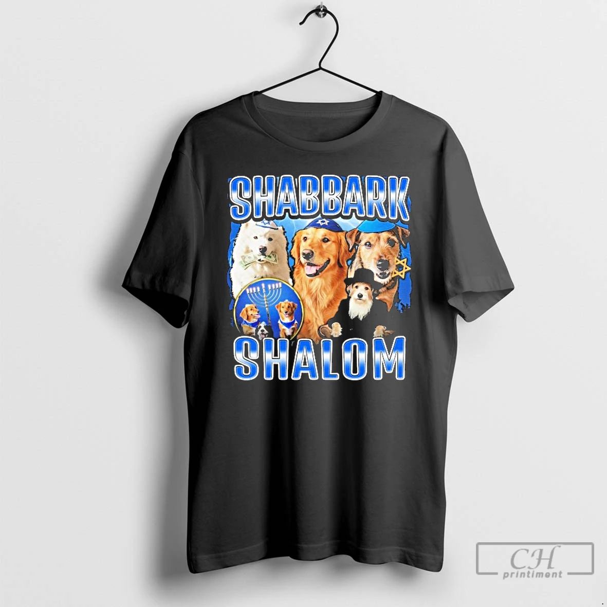 Premium Shabbark Shalom Star Of David Israel Dog T Shirts