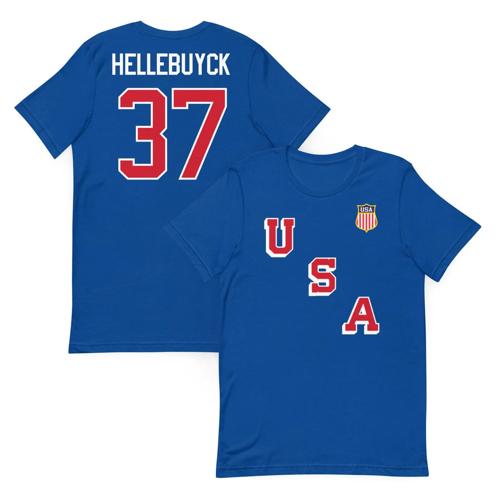 Connor Hellebuyck #37 retro USA Hockey Jersey Shirt 4 Nations Faceoff