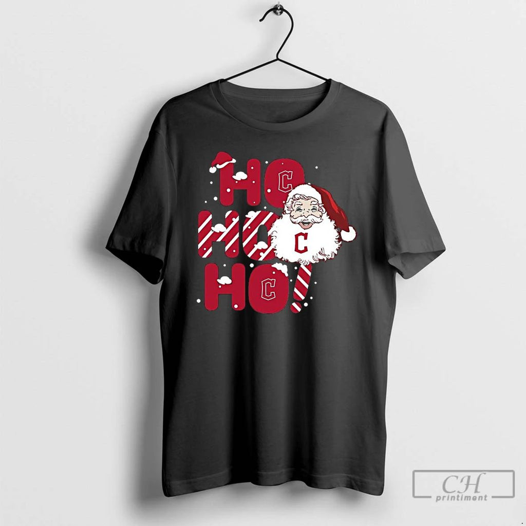 Premium 2025 Cleveland Guardians Christmas Santa Ho Ho Ho T Shirts