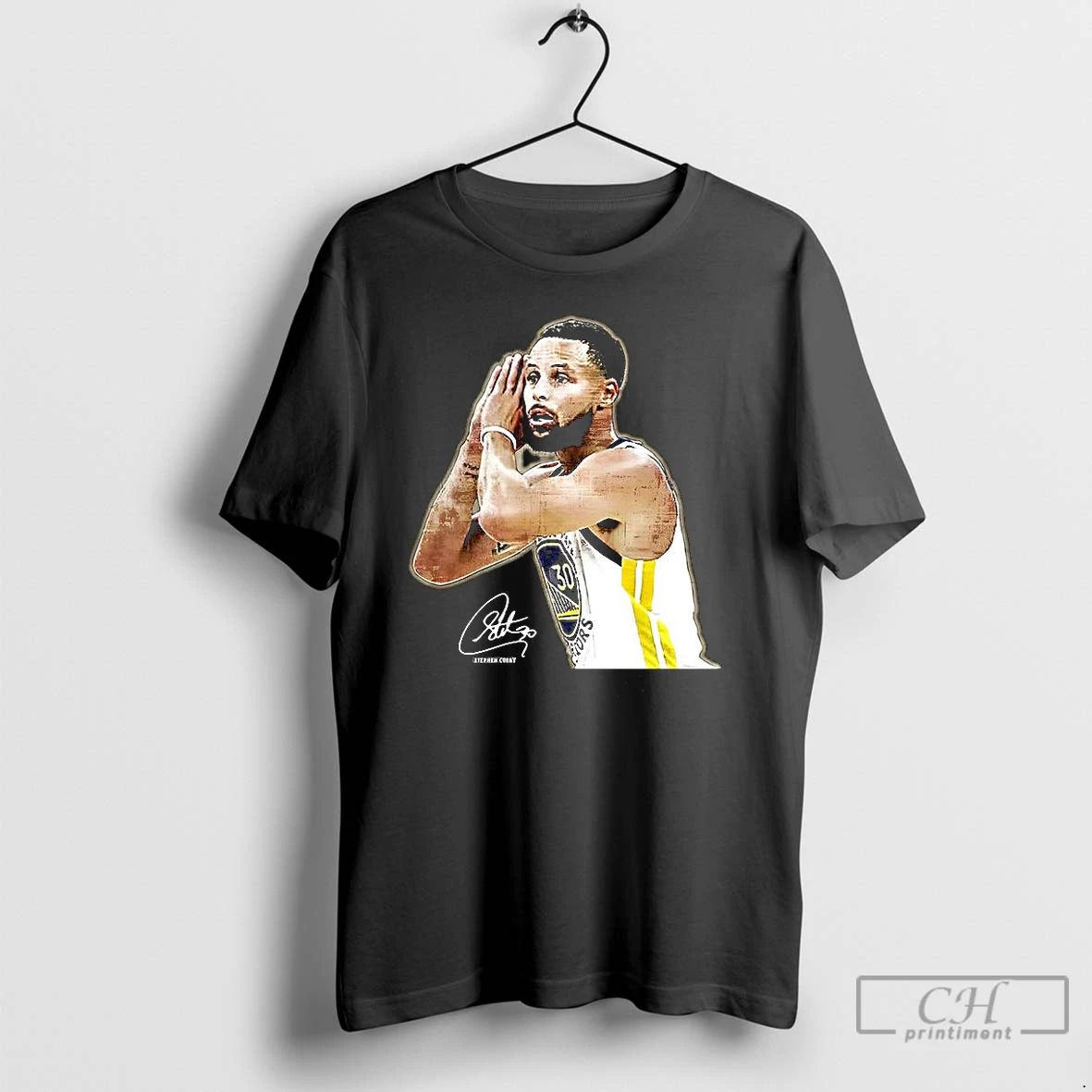 Classic Stephen Curry Golden State Warriors Nba Signal Portrait Signature T Shirts