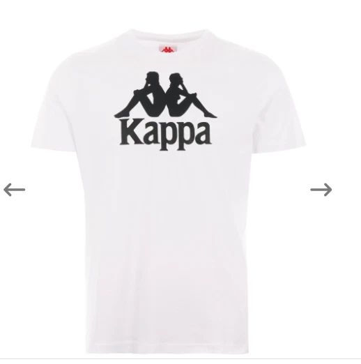 $50 KAPPA White ESTESSI Regular Fit Short Sleeve Logo T-SHIRT Soccer Jersey NWT