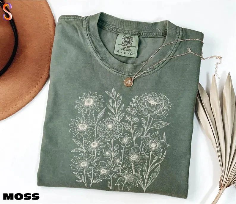 Wildflowers Flower Boho Comfort Tee Soft Shirt Nature Lover Gift
