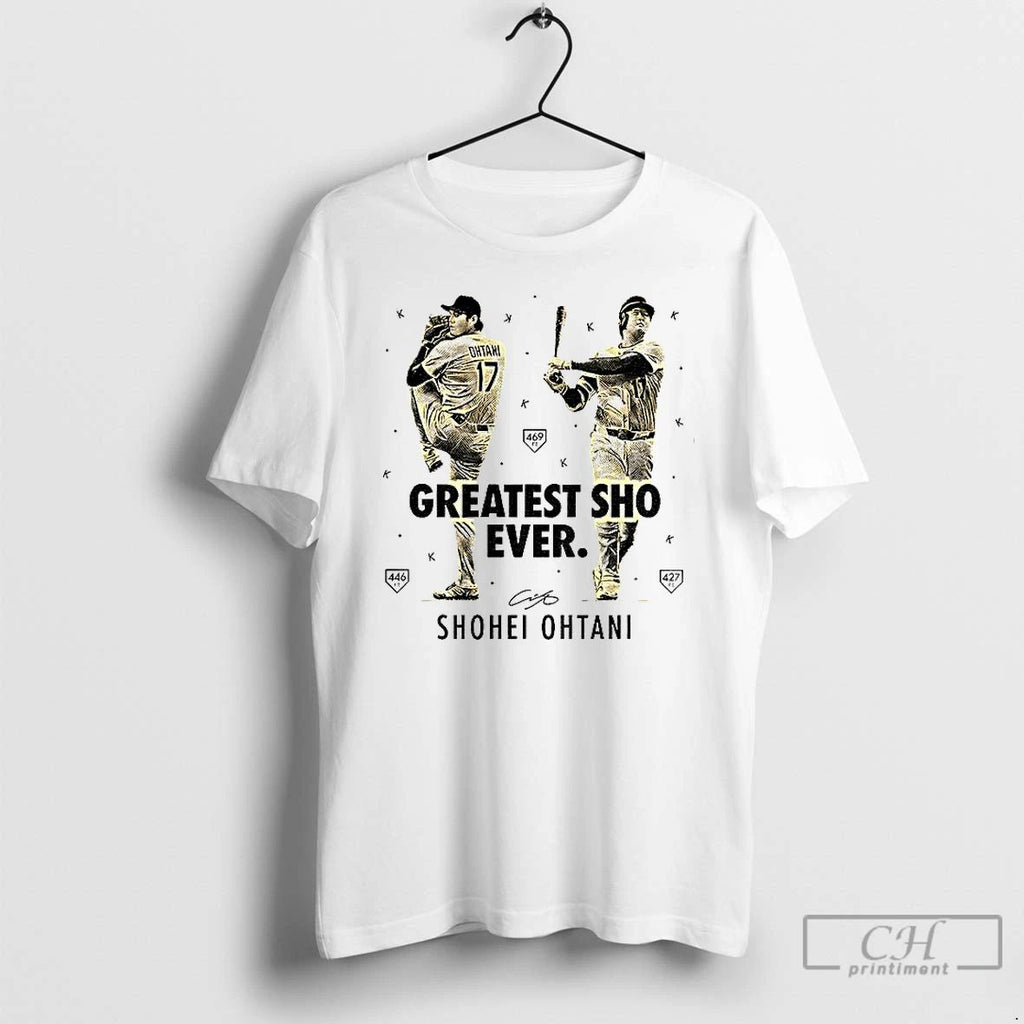 Classic Shohei Ohtani Greatest Sho Ever Los Angeles Dodgers Mlb Baseball Signature T Shirts