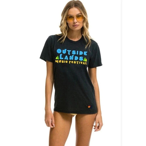 Aviator Nation Outside Lands Music Festival Graphic T Shirt Charcoal XS