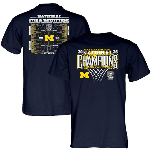 Michigan Wolverine 2026 NCAA Men's Basketball National Champions Bracket T-Shirt