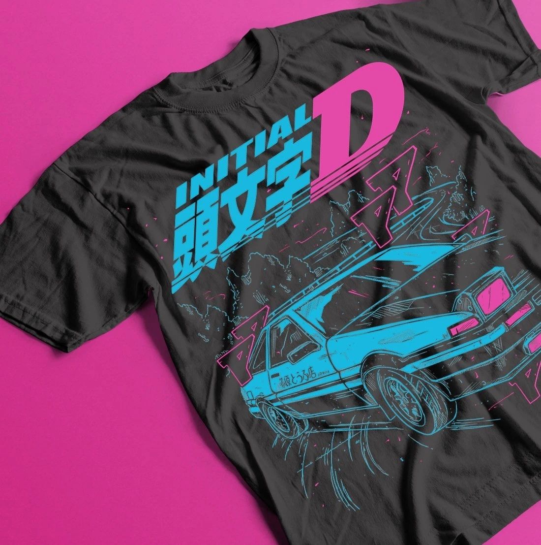 Initial D Itsuki Fujiwara T-Shirt - Anime Manga Movie Unisex Black Shirt, JDM