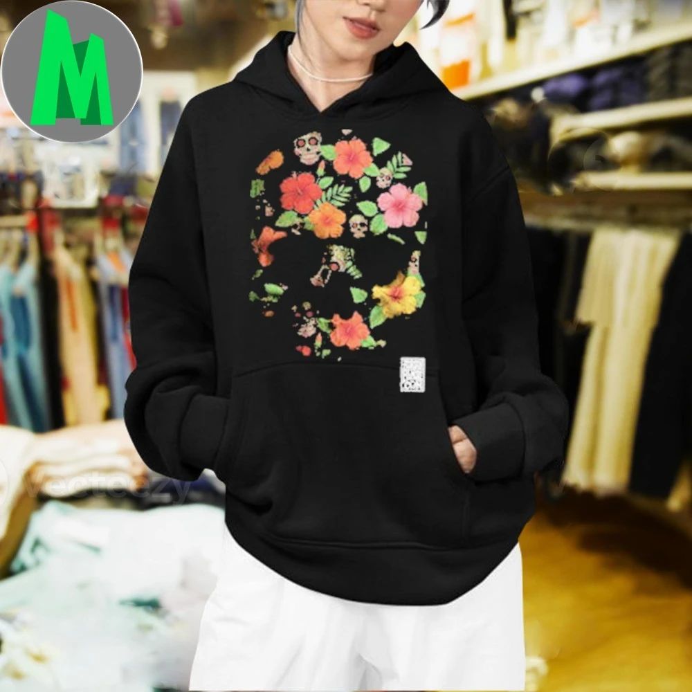 Original Black Hibiscus AF Skull Shirt