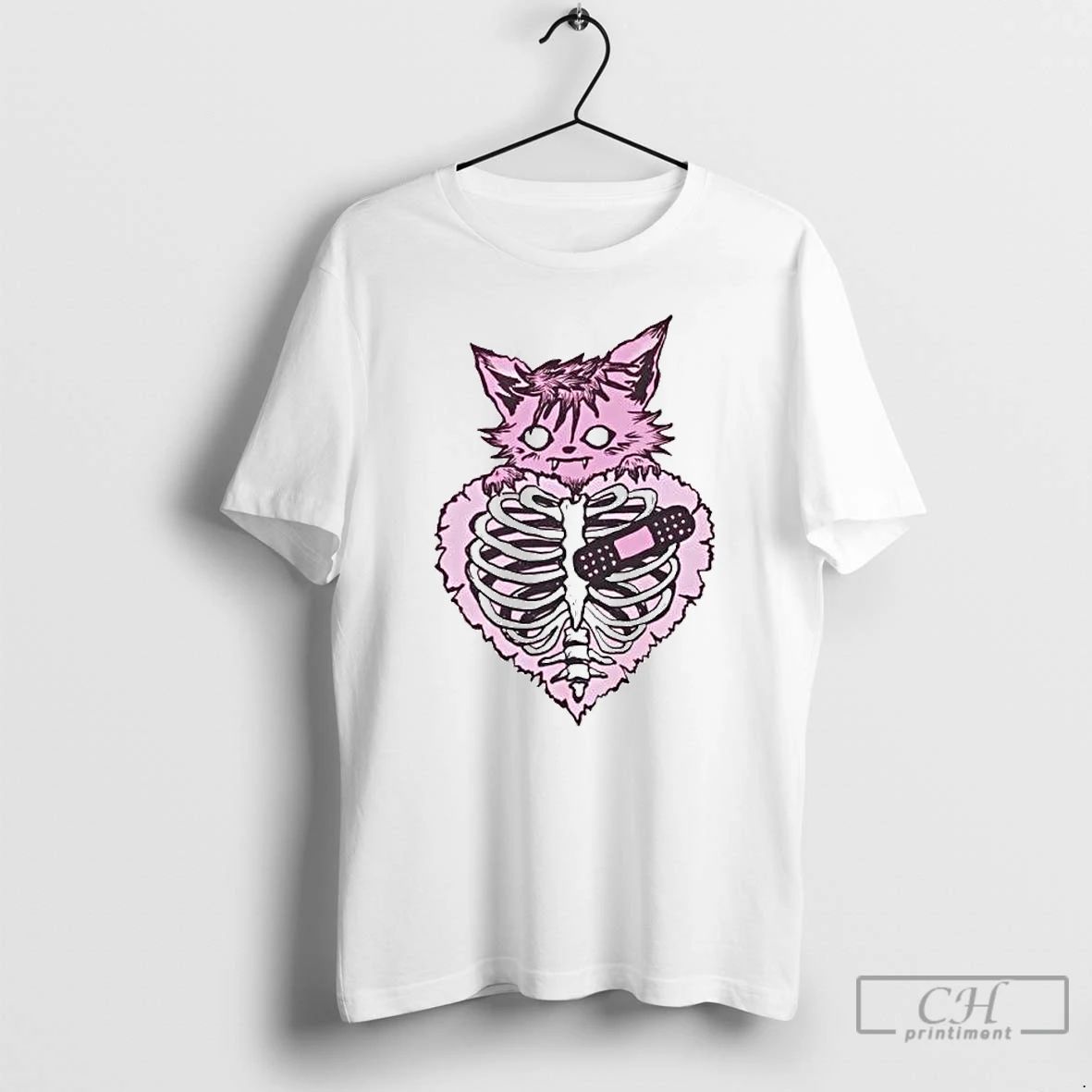Classic Zombie Cat Heart Ornaments T Shirts