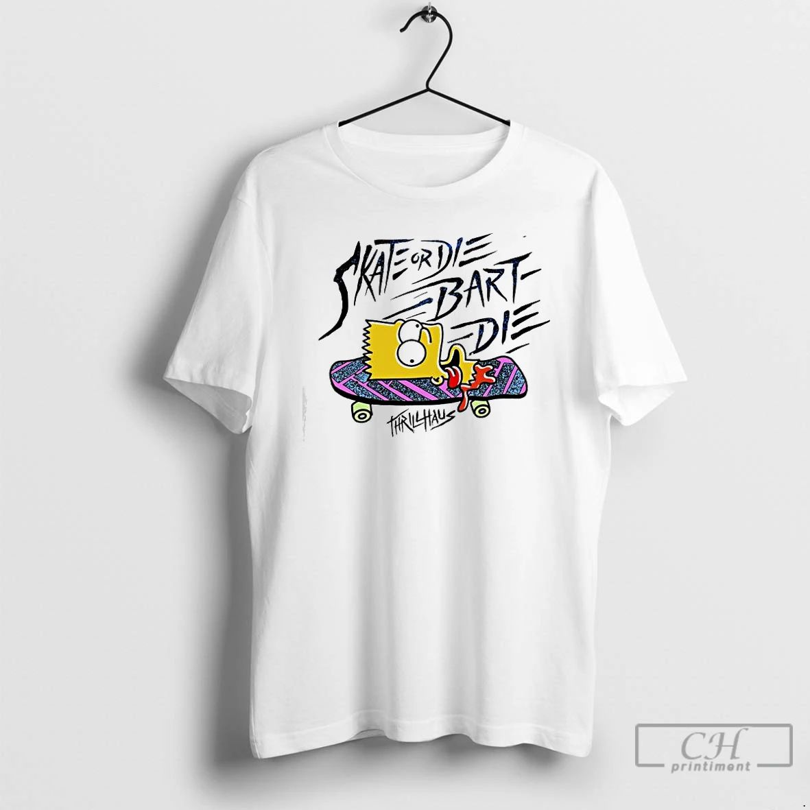 Premium The Simpsons Skate Or Die Bart Die Thrillhaus T Shirts