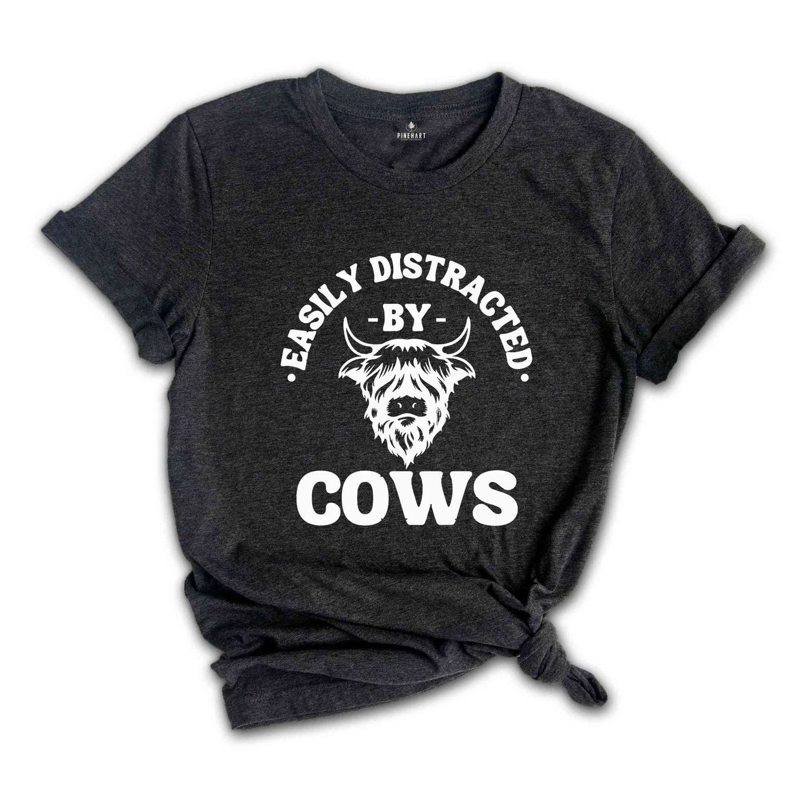 Easily Distracted By Cows T-shirt, Cow T-shirt, Animal Lover T-shirt, Cute Cow T