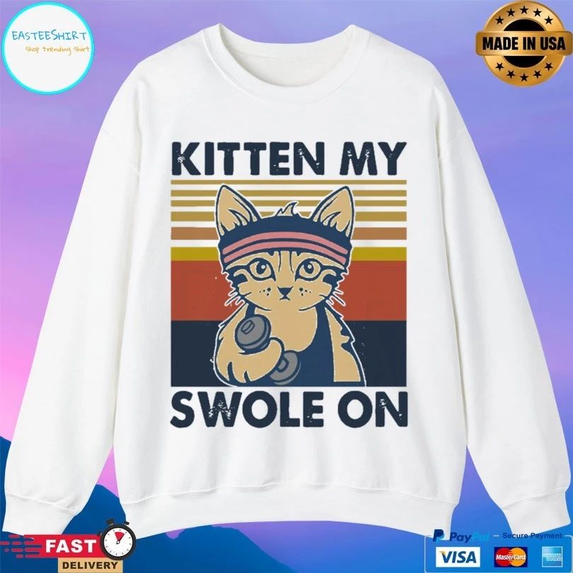 Strong Cat Kitten My Swole On Vintage T-shirt