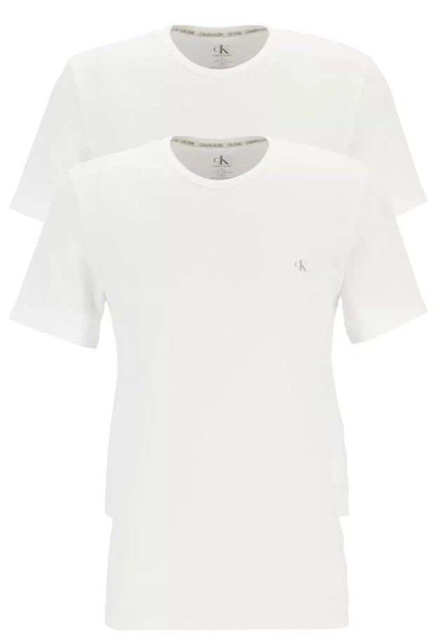 CALVIN KLEIN 2Pack Crew Neck T-Shirts White/White Size Uk Large RRP £39 #FF1