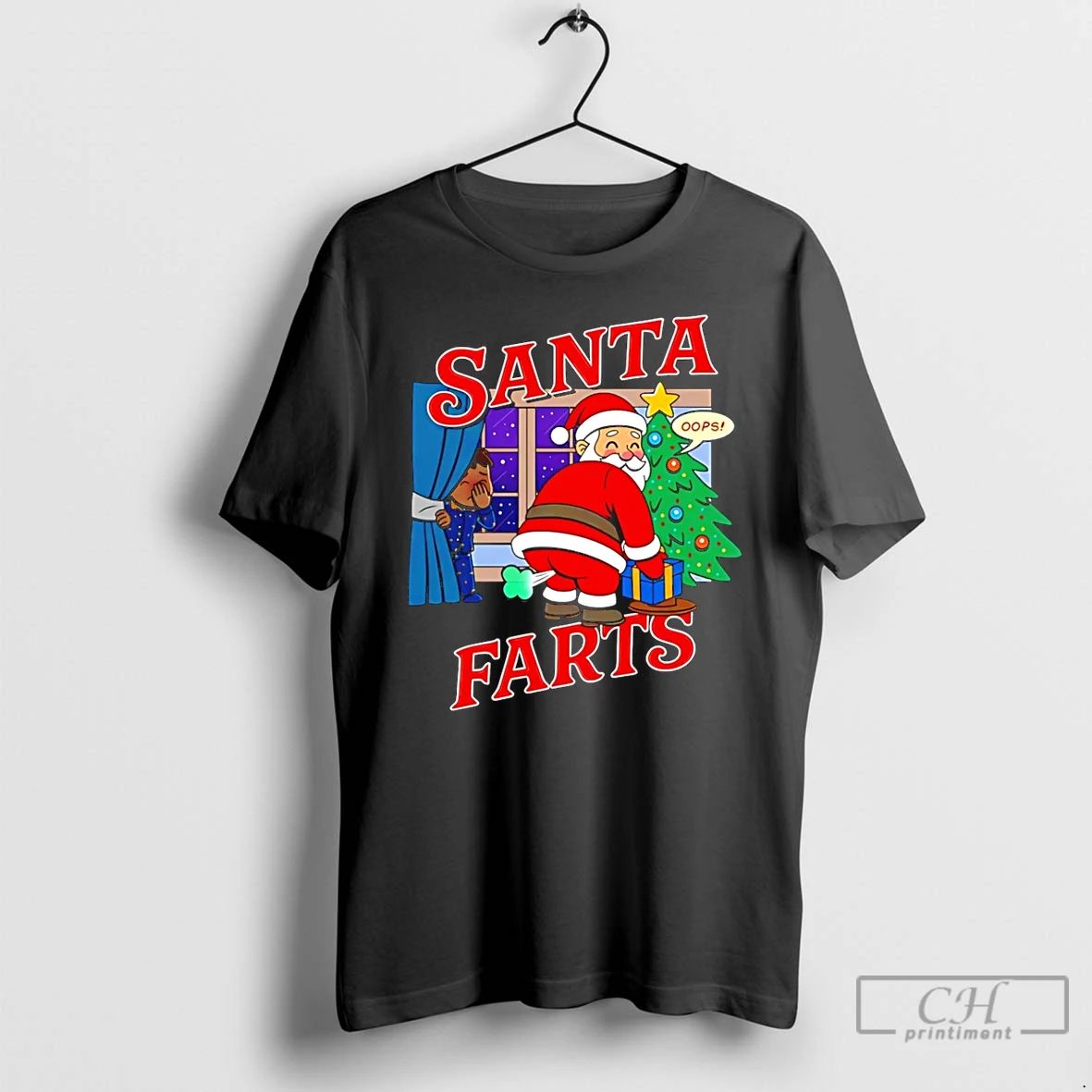Classic Santa Claus Farts Christmas Meme T Shirts Hoodie Longsleeve