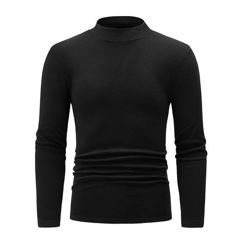 Autumn and Winter Semi High Neck Fashionable Base Long Sleeved Top Solid Color