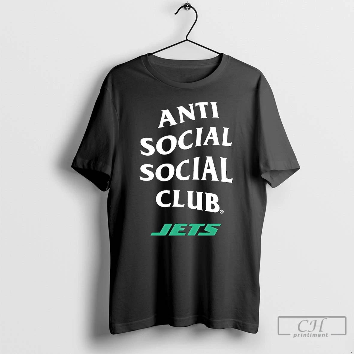 Classic Anti Social Social Club New York Jets Logo T Shirts