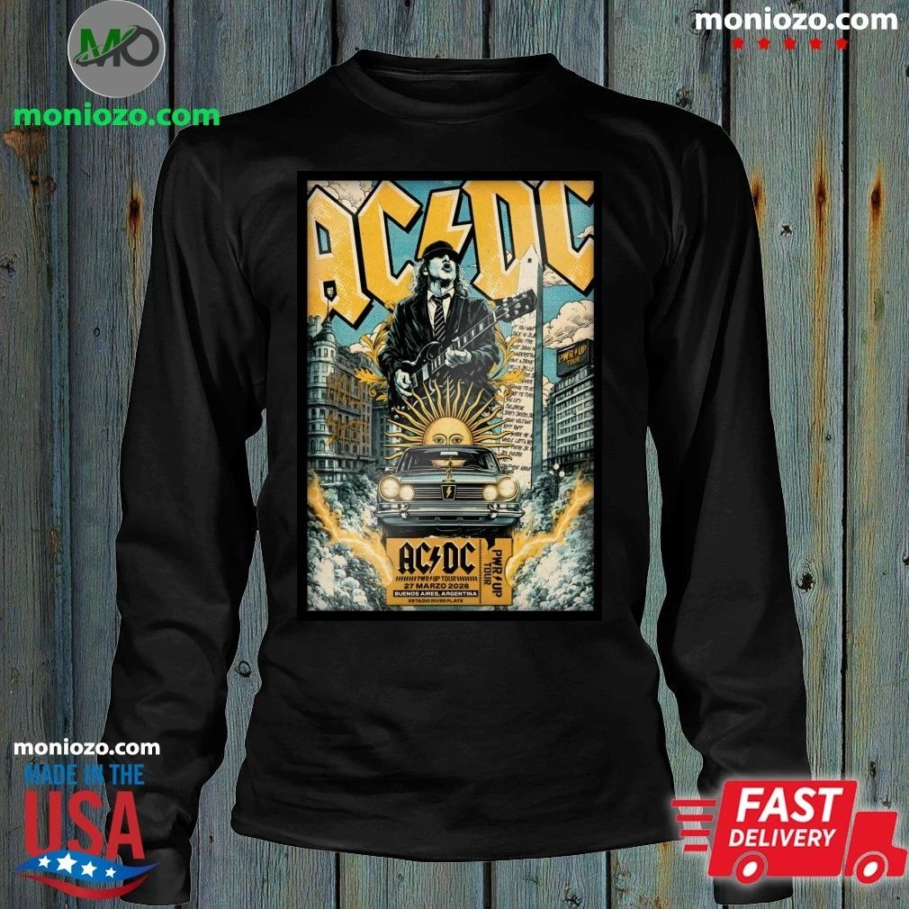 Original AC DC Buenos Aires Argentina On March 27 2026 Tour Poster T-Shirt – Best Gift for Music Fans