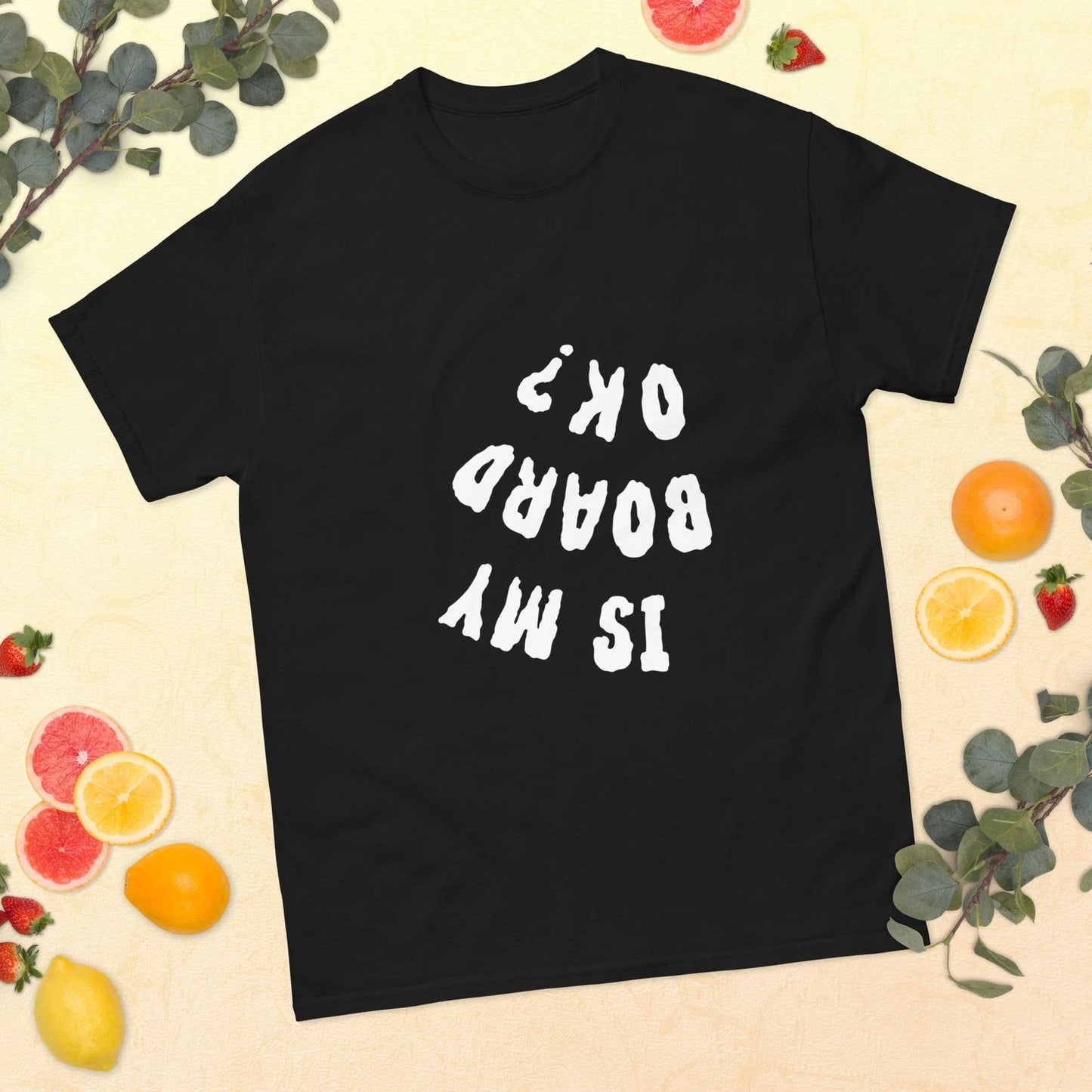 Skate board, surf board, and snow board funny Men's classic tee