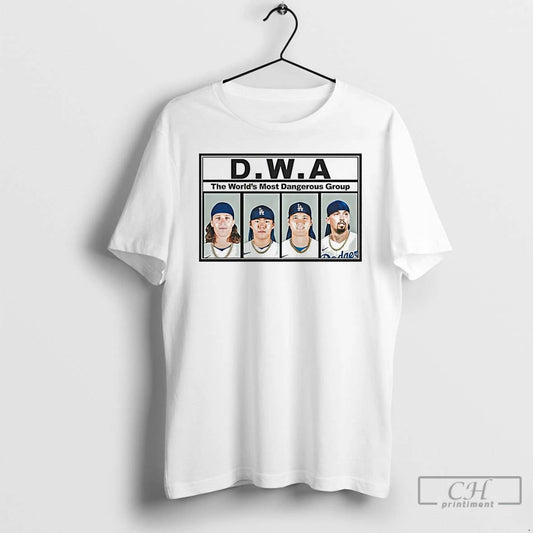 Classic D W A The Worlds Most Dangerous Group Los Angeles Dodgers T Shirts