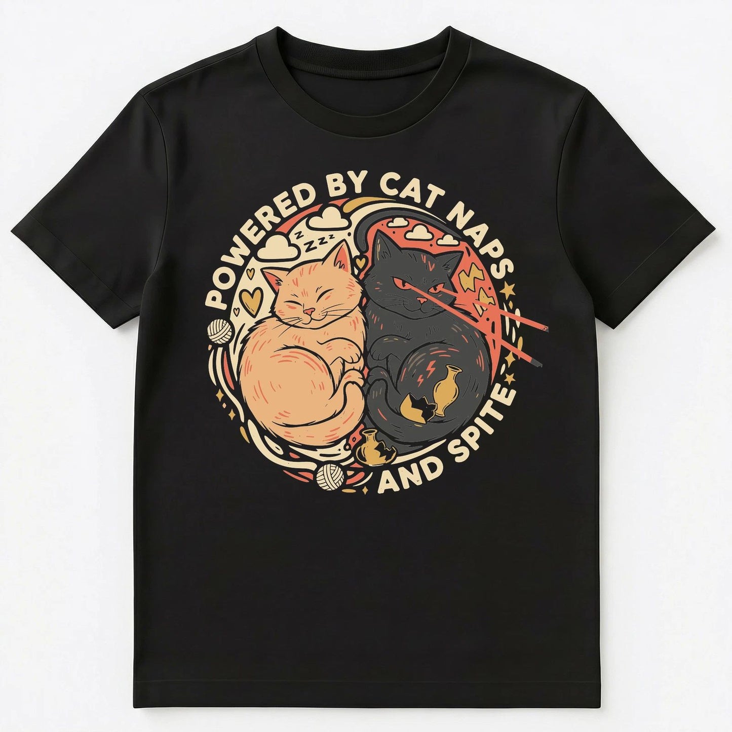 Cat Lover Powered By Naps And Spite Duality Unisex T-Shirt