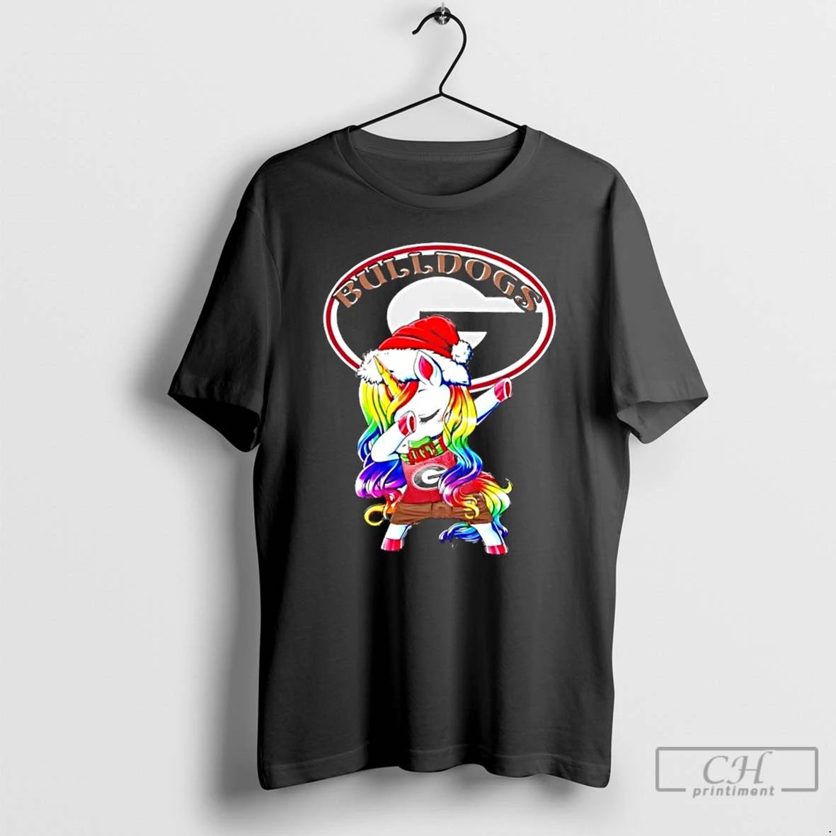 Classic Georgia Bulldogs Football X Unicorn Santa Hat Dabbing Merry Christmas T Shirts