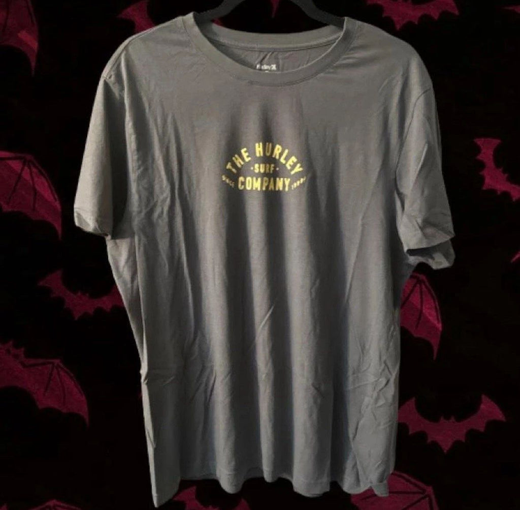 Hurley Surf Co. Tee Dark Gray Cotton Casual Short Sleeve