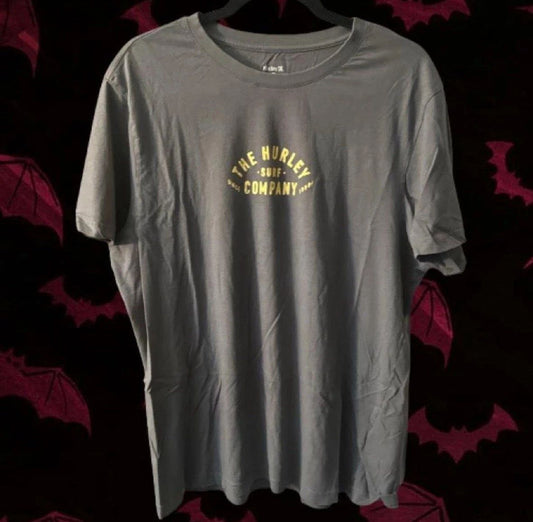 Hurley Surf Co. Tee Dark Gray Cotton Casual Short Sleeve