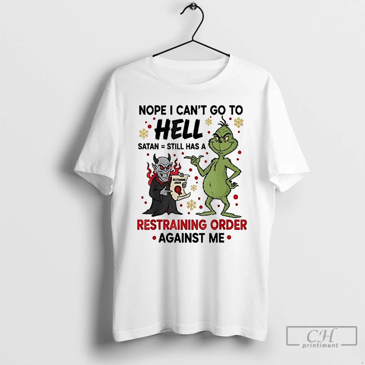 Premium Grinch Nope I Cant Go To Hell Satan Still Christmas T Shirts