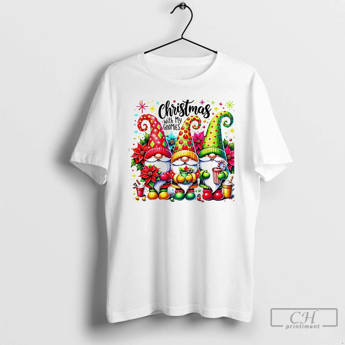 Classic Christmas With My Gnomes White T Shirts