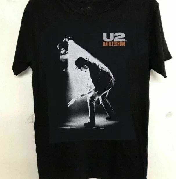 U2 Rock Band T-Shirt, Vintage 1988 U2 Rattle and Hum Album Music Tee