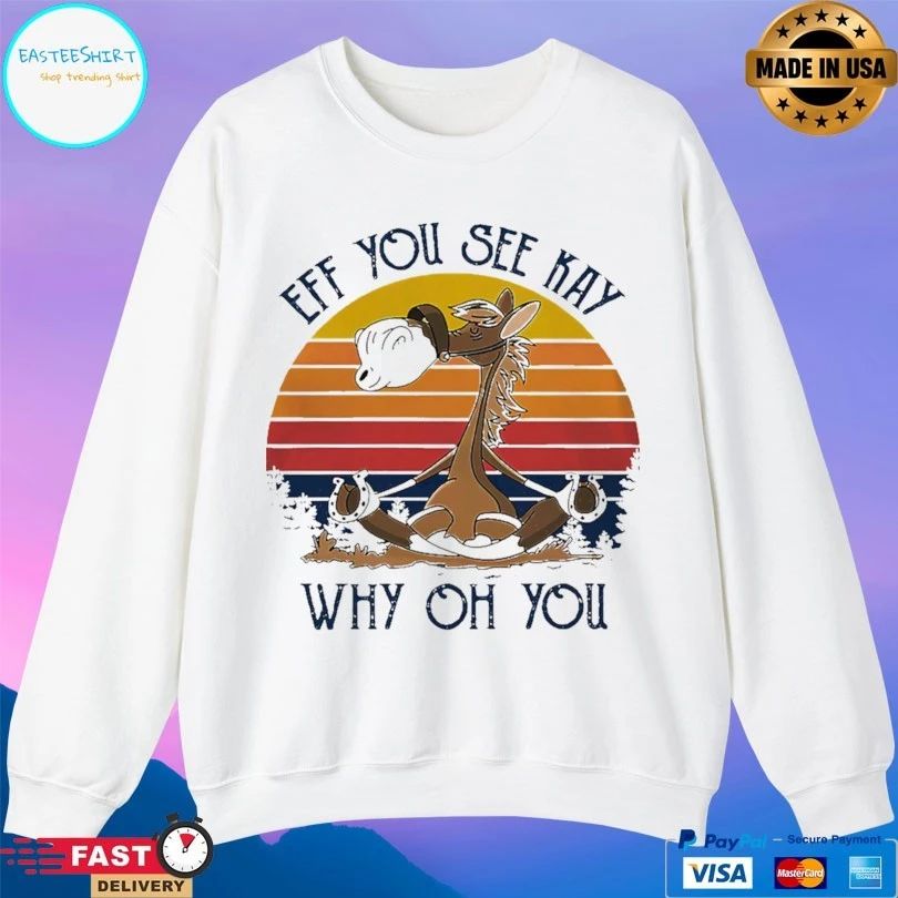 Horse Yoga Eff You See Kay Why Oh You Retro T-shirt
