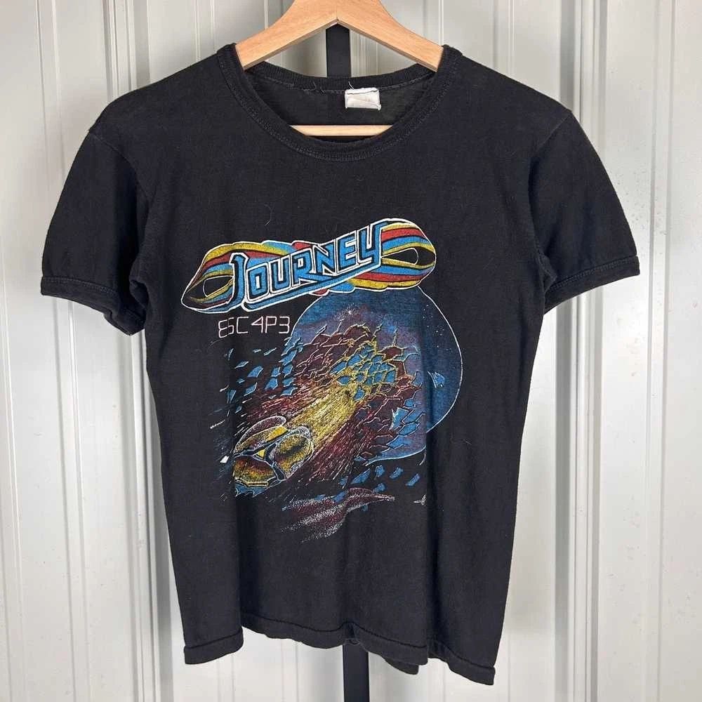 Journey 1981 Escape Tour Space Graphic Tee Black remake fan shirt PA9104