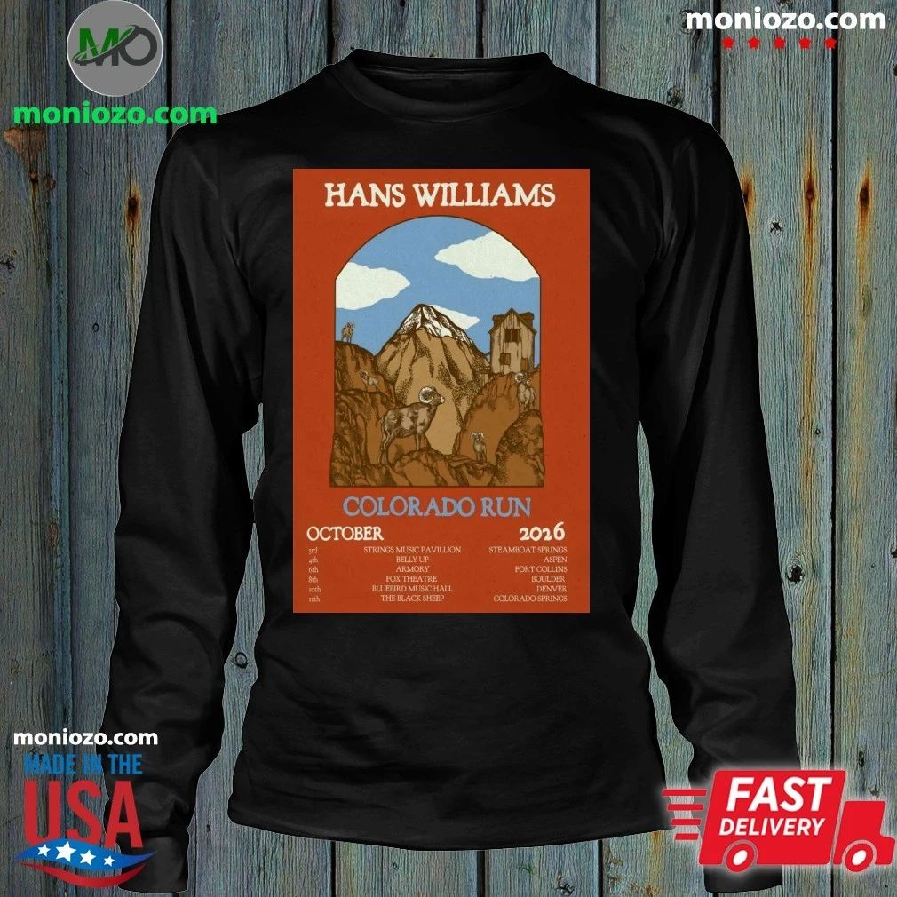 Original Hans Williams Tour Colorado Run October 2026 Poster Shirt