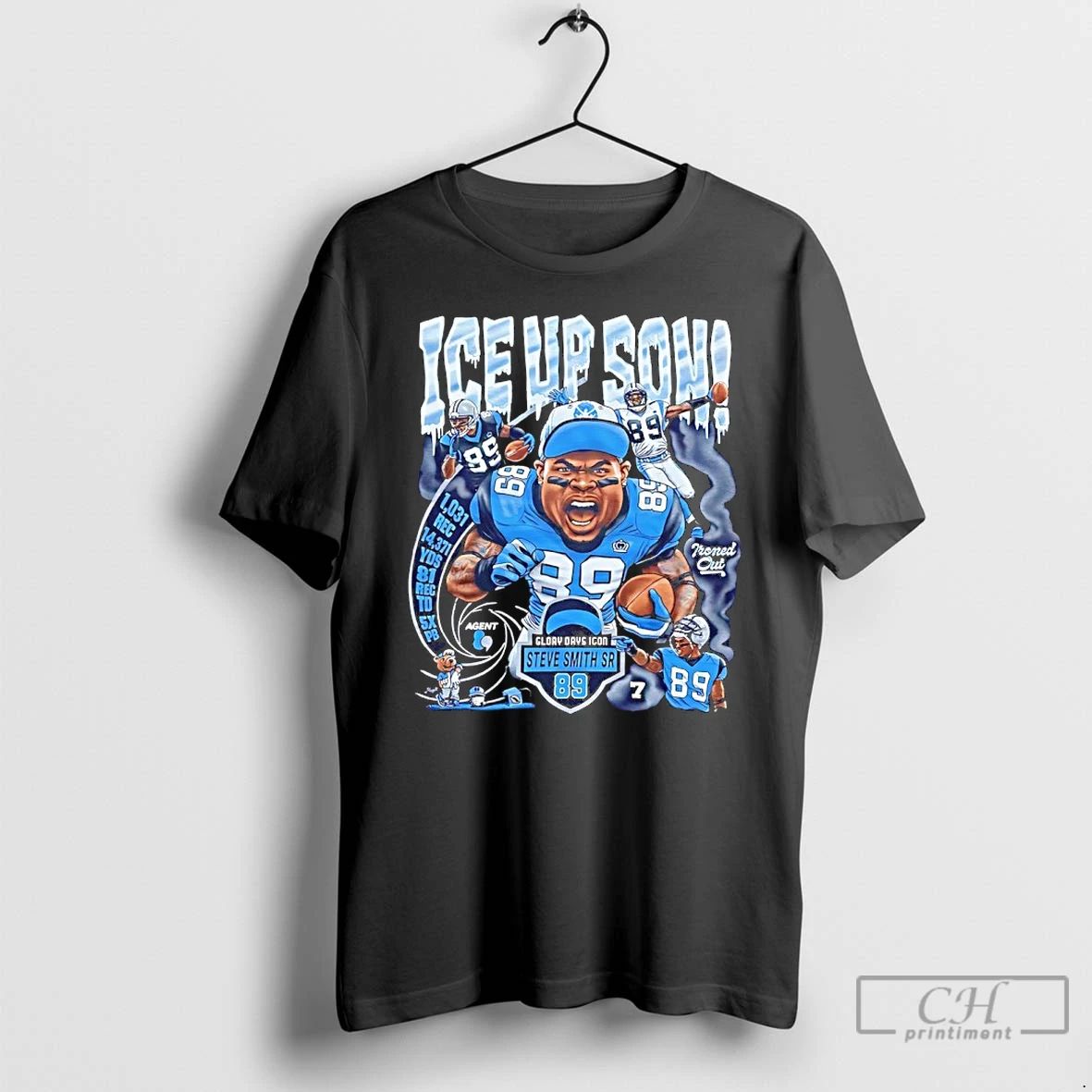 Classic Ice Up Son Steve Smith Sr 89 Carolina Panthers T Shirts