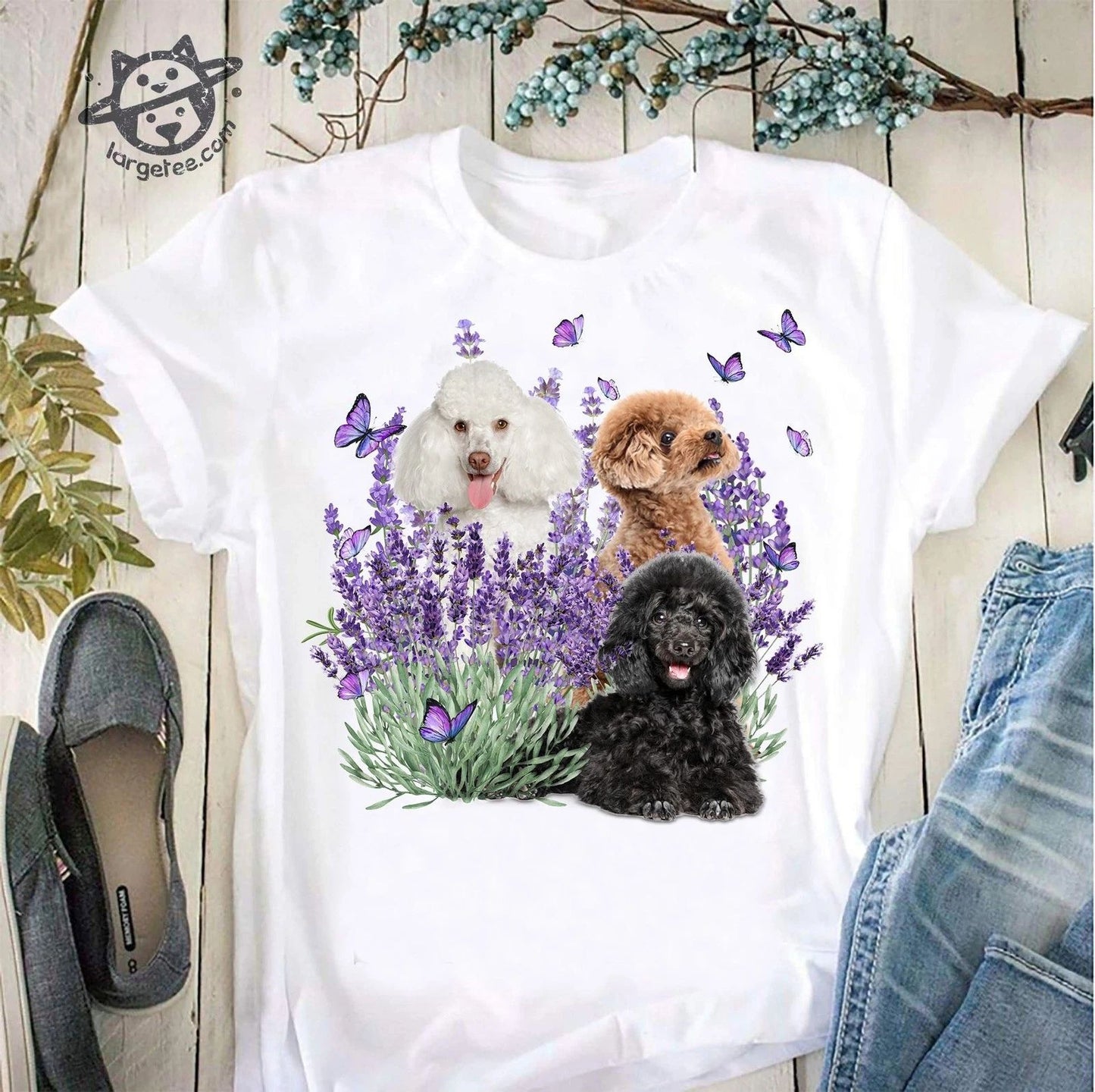 Poodle dog and butterflies � Dog lover