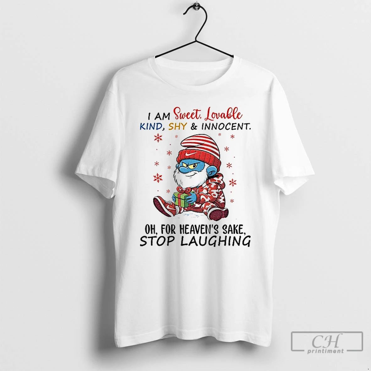 Premium Olu32d71 Smurf Santa Claus I Am Sweet Lovable Kind Shy And Innocent Oh For