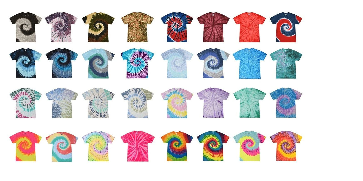 Multi-Color Tie Dye T-Shirts Adult SM - XXXXXL 100% Cotton Colortone