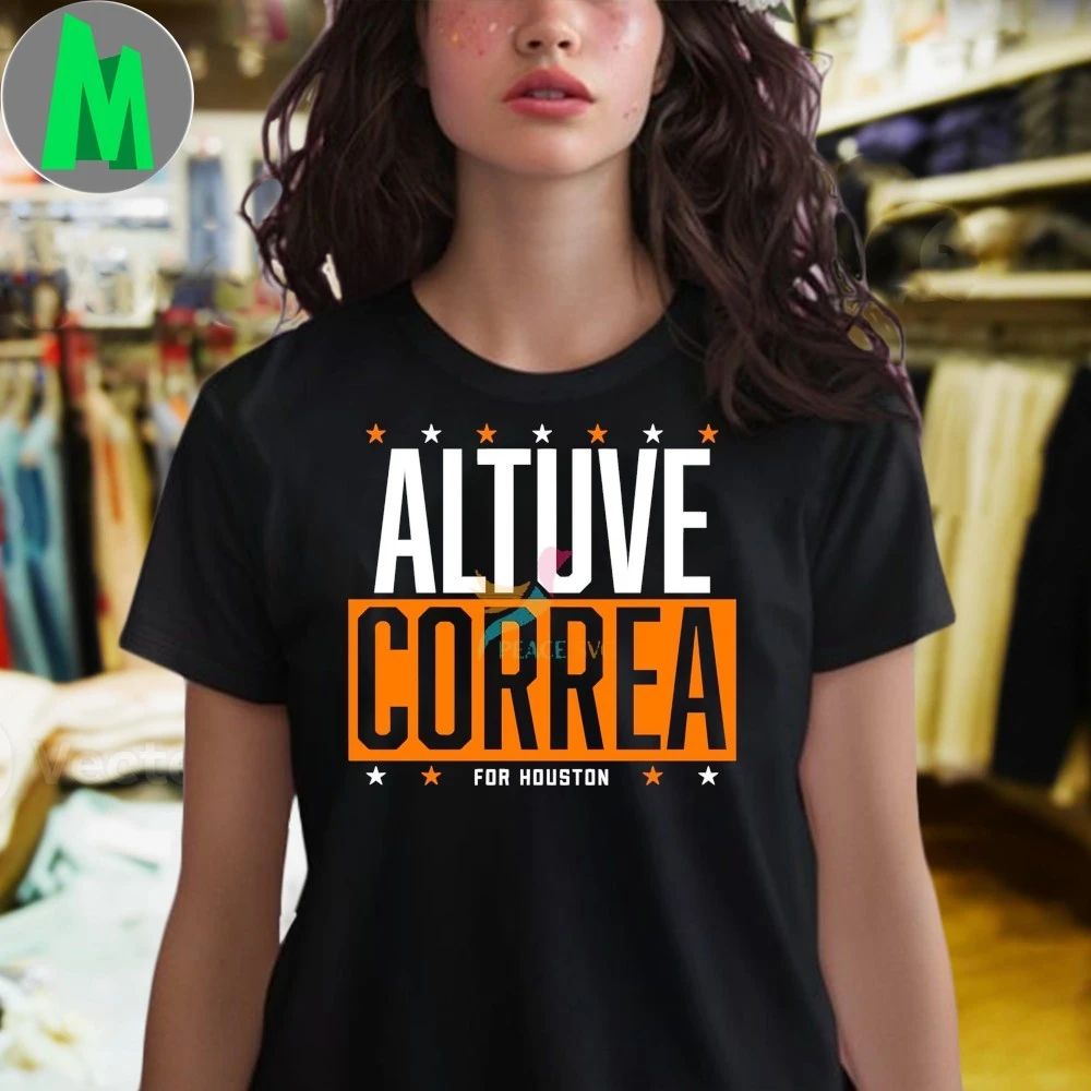 Jose Altuve Carlos Correa For Houston Astros Duo Bold Typography Shirt