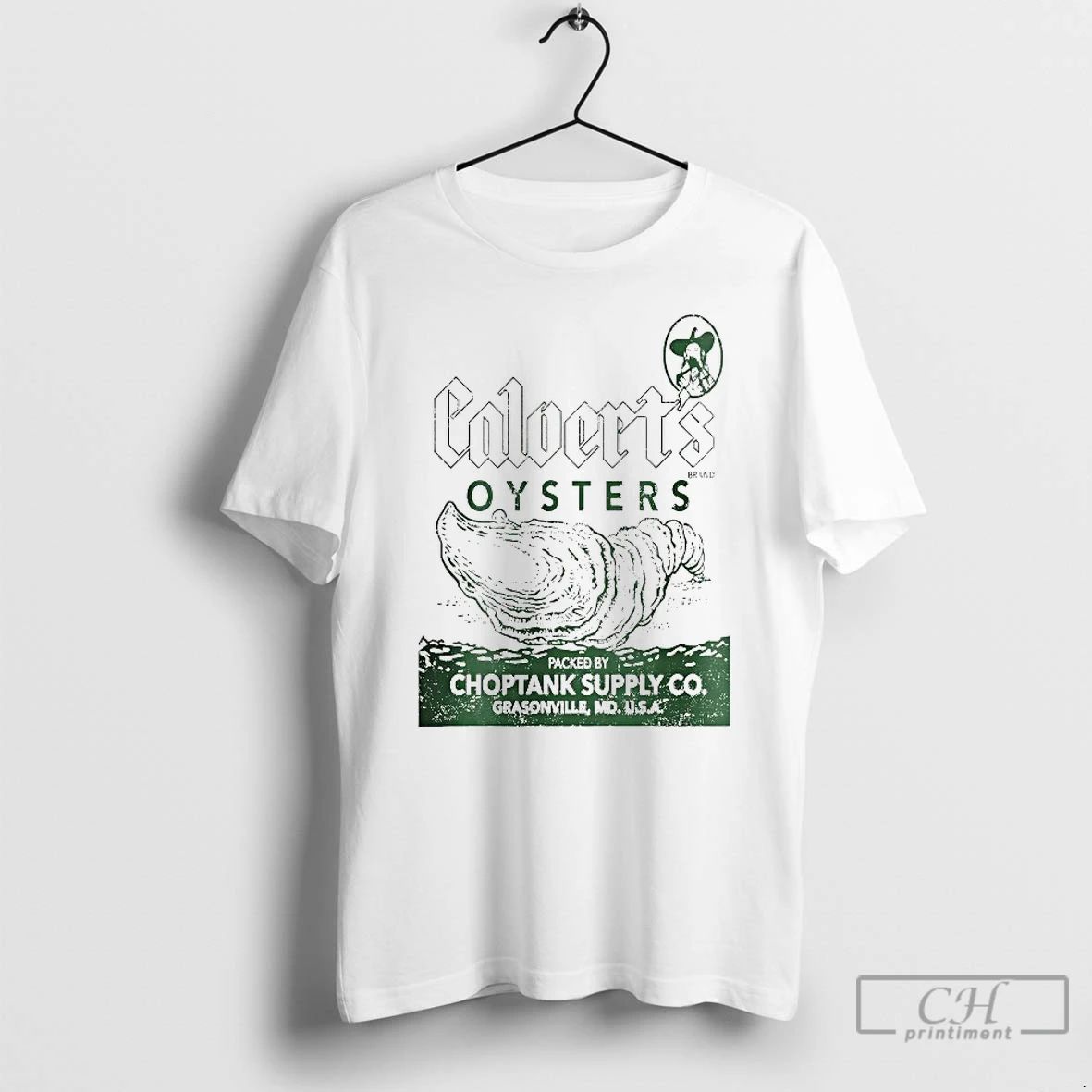 Classic Calverts Brand Oysters Maryland T Shirts
