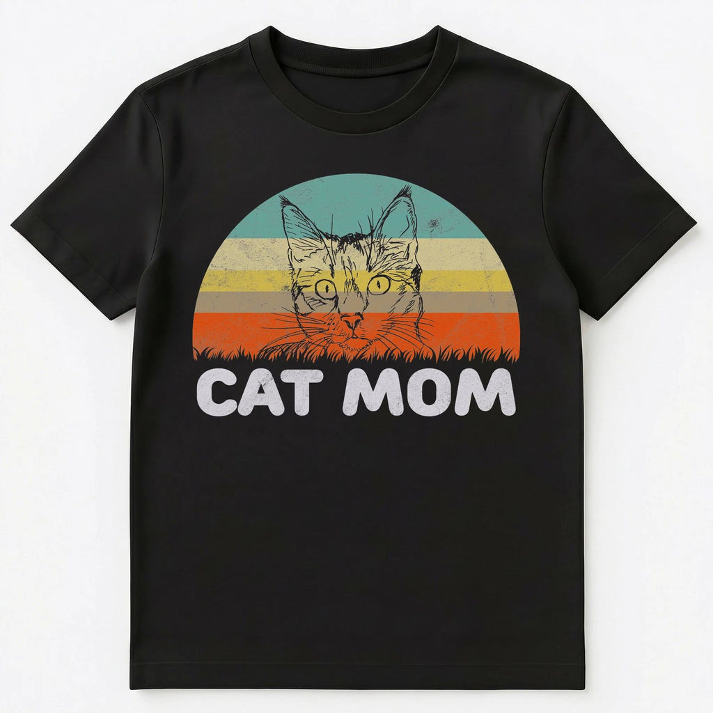Retro Style Cat Mom T Shirt Gift For Cat Lover Unisex T-Shirt
