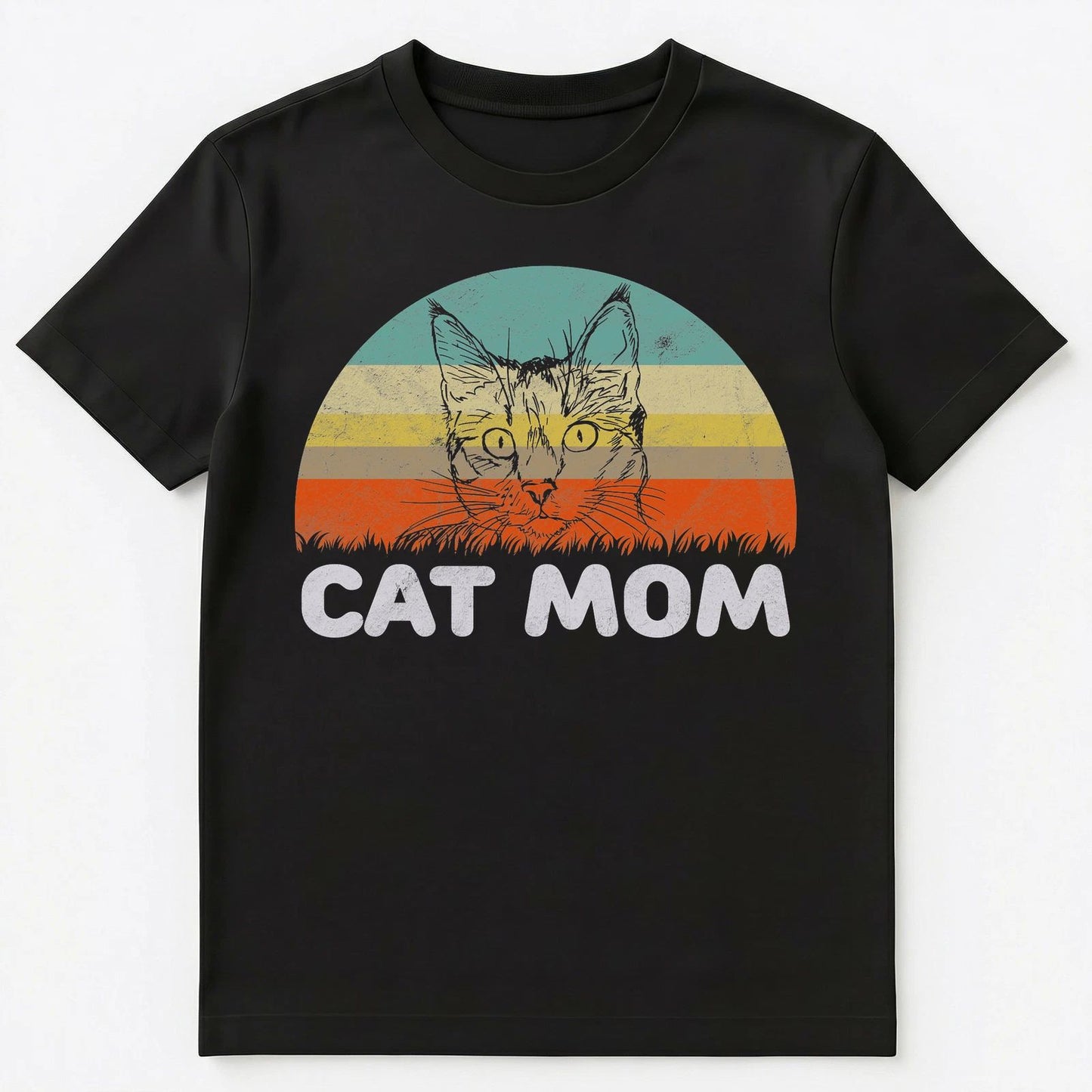 Retro Style Cat Mom T Shirt Gift For Cat Lover Unisex T-Shirt