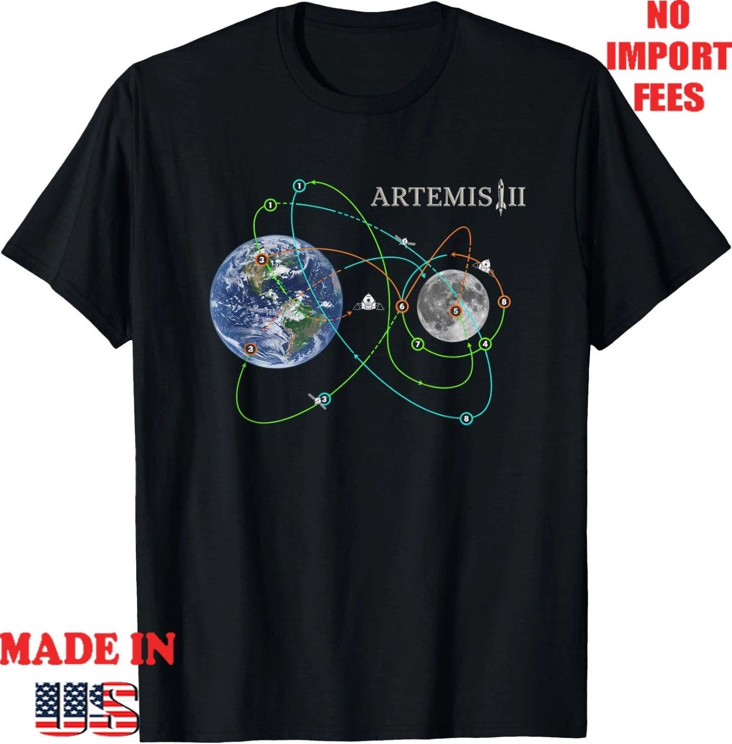 Artemis Ii Mission Patch Style Space Exploration Rocket Kid ADult T-Shirt
