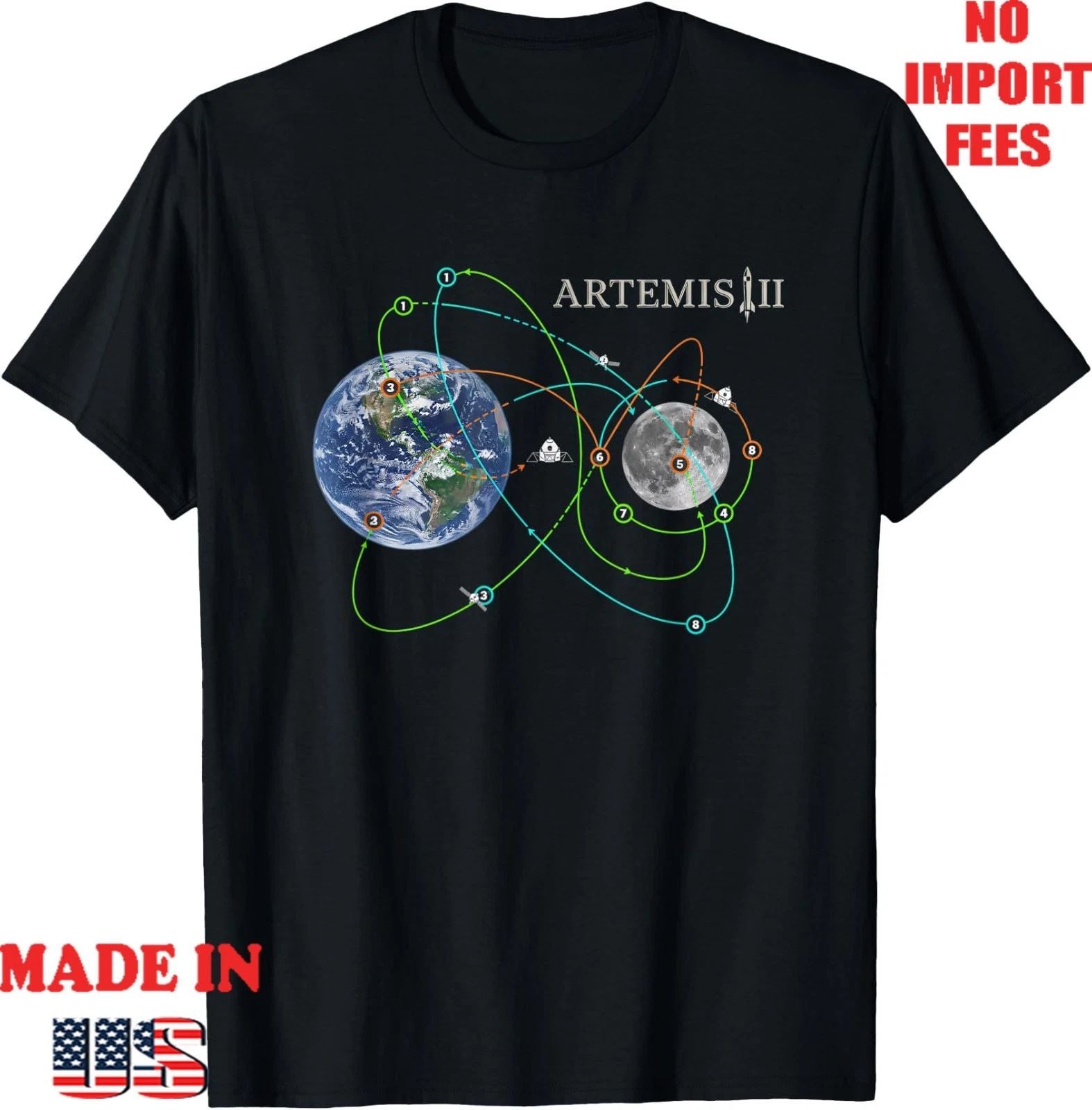 Artemis Ii Mission Patch Style Space Exploration Rocket Kid ADult T-Shirt