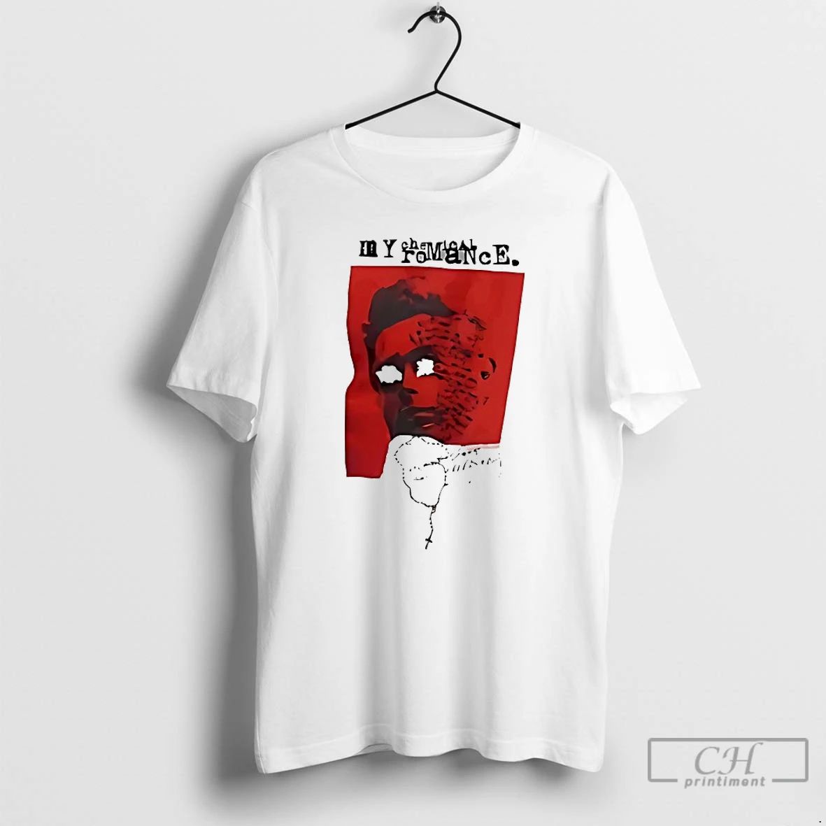 Premium My Chemical Romance Red Face Art Punk Rock Band T Shirts