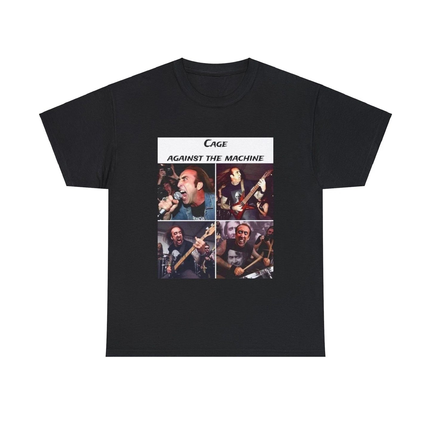 Nicolas Cage Funny Cage Against The Machine Unisex Heavy Cotton Tee