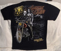 SKELETON SEXY WOMAN MOTORCYCLE BIKER AMERICAN LEGEND ROUTE 66 MOON T-SHIRT SHIRT