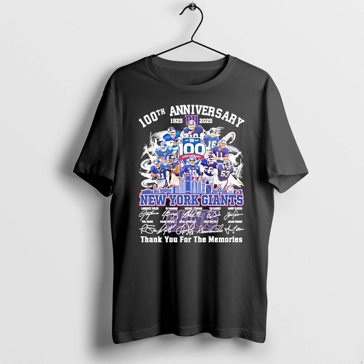 100th Anniversary 1925 2025 New York Giants Teams Signatures Tshirts Sweater